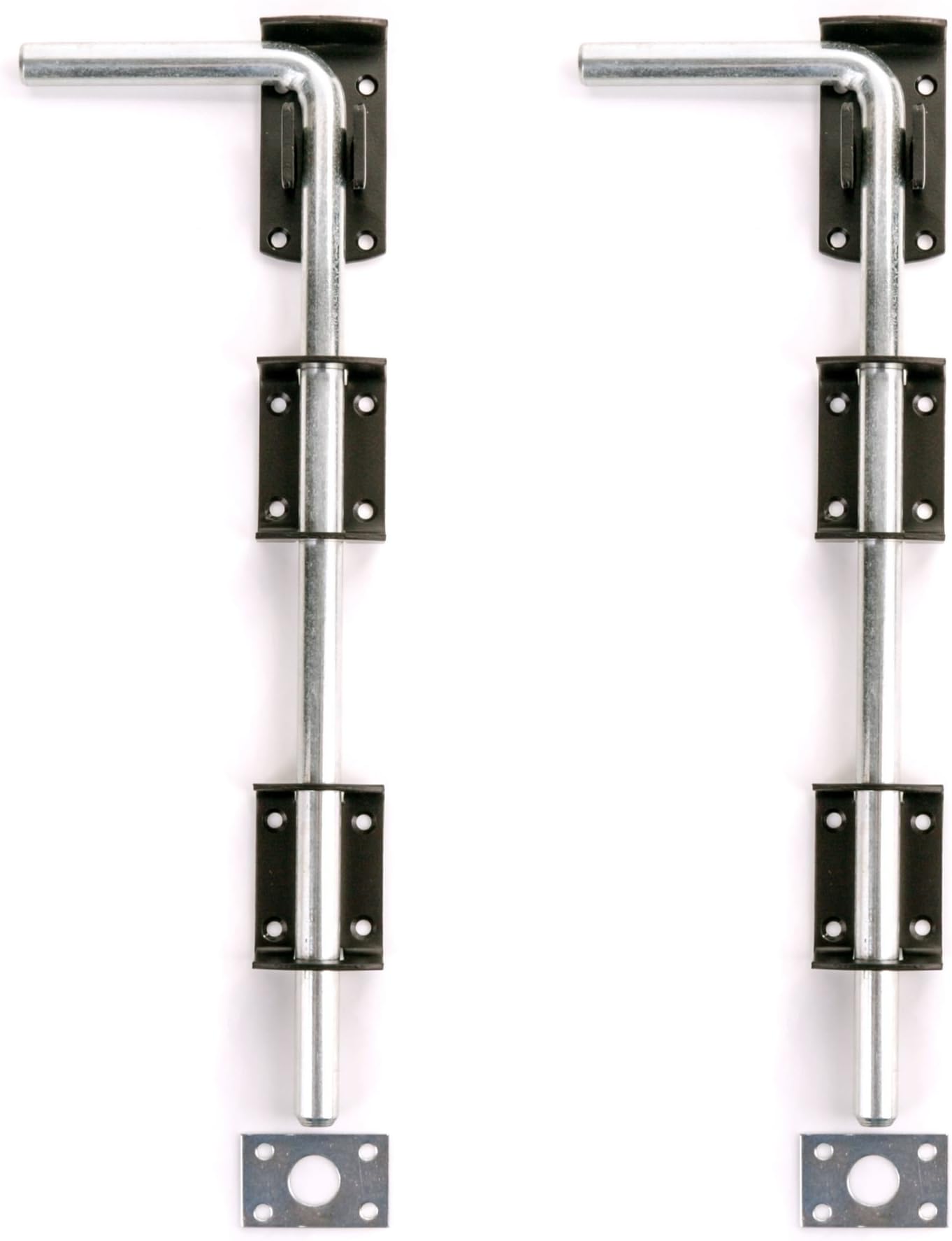 2X Large Garden Gate/Garage Door Drop Bolts - Floor/Ground/Stable Lock Catch