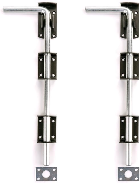 2X Large Garden Gate/Garage Door Drop Bolts - Floor/Ground/Stable Lock Catch