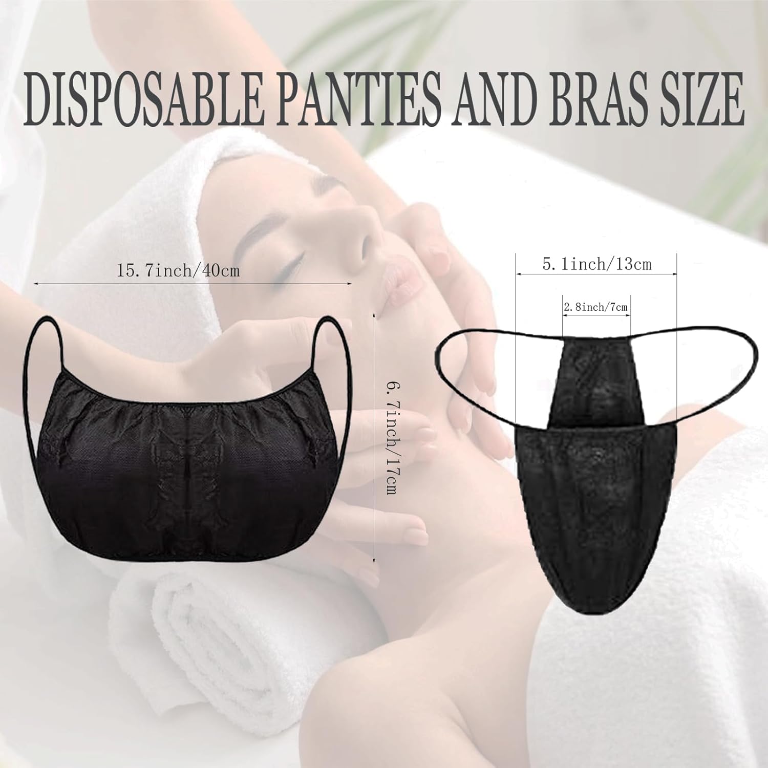 Disposable Women’s Underwear & Bra Sets - 50 Count Bikini Thongs & 50 Count Bras for Spa, Massage & Tanning - Image 6