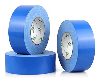 BOMEI PACK 3 Rolls Blue Duct Tape - Duct Tape Waterproof for Indoor and Outdoor Use - Fabric Tape 50 m x 50 mm (Blue)