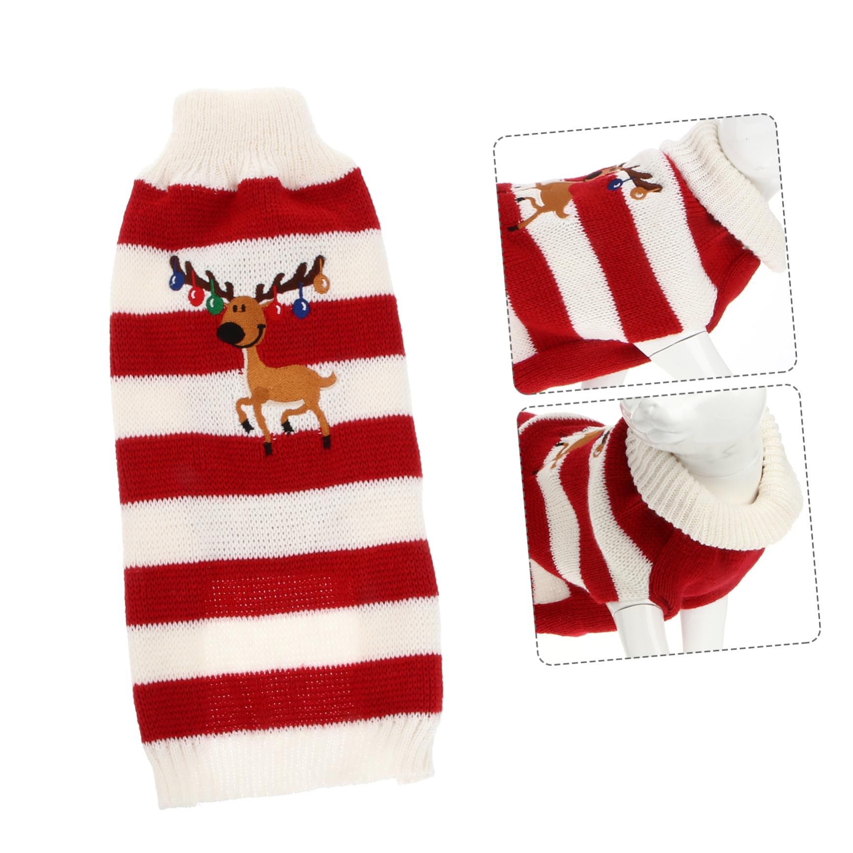 Suéter para Mascotas Ropa para Perros Suéter De Punto De Alce Festivo Cálido para Fiesta De Navidad De Talla M Color Rojo