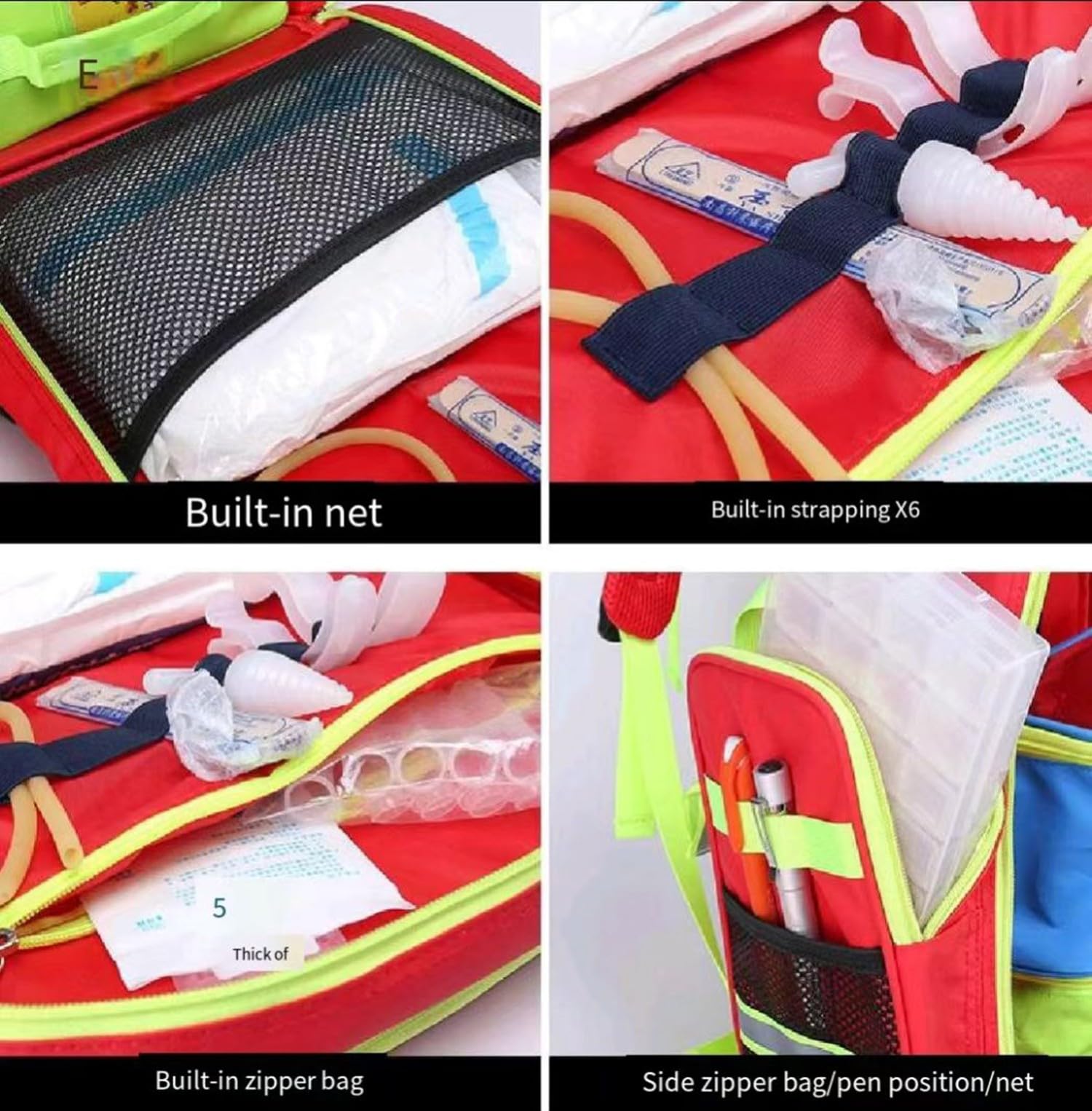 Bolsa De Emergencia para Traumatismos, Bolsa Médica, Mochila De Primeros Auxilios, Kit Emergencia para Exteriores para Escalada Senderismo Acampar Botiquin De Primeros Auxilios