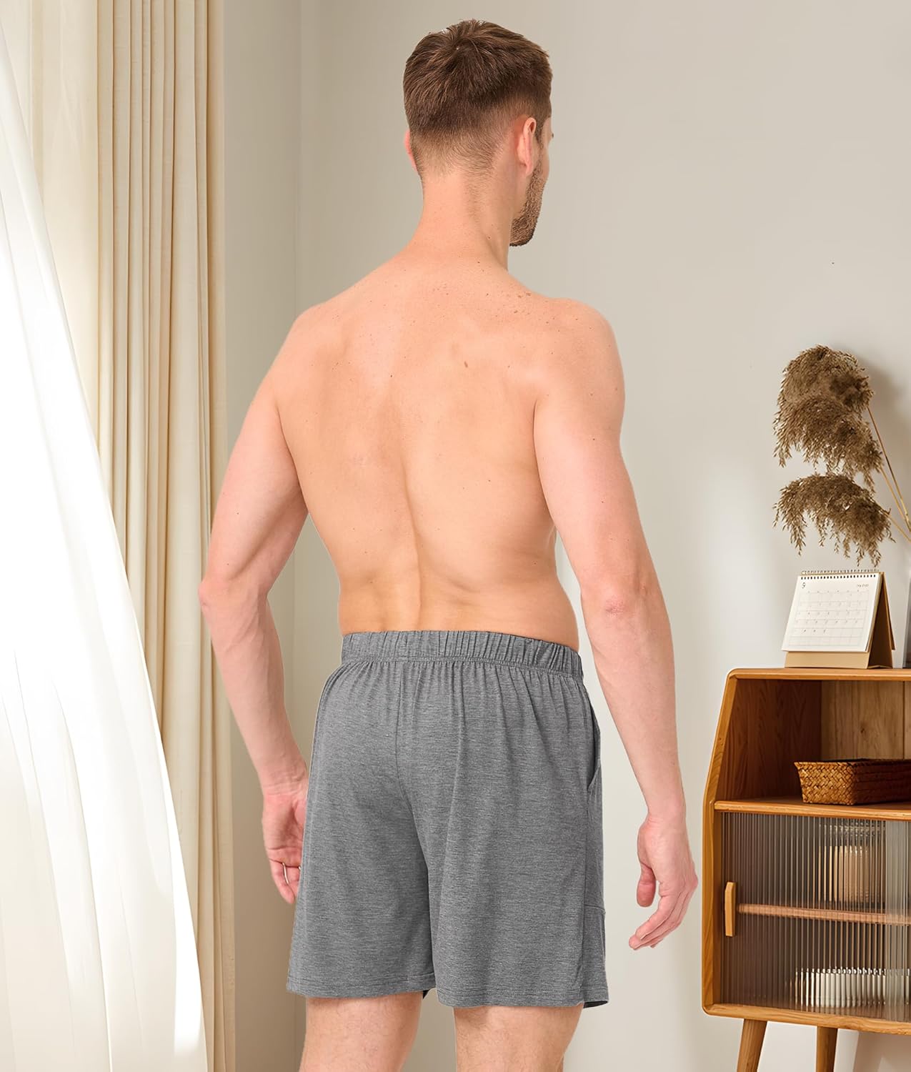 BAMBOO COOL Men's Pajama Pants Cooling Lounge Sleep Short Bottoms Soft Comfy Summer Pj Shorts Sleepwear Pajamas with Pockets - Image 6