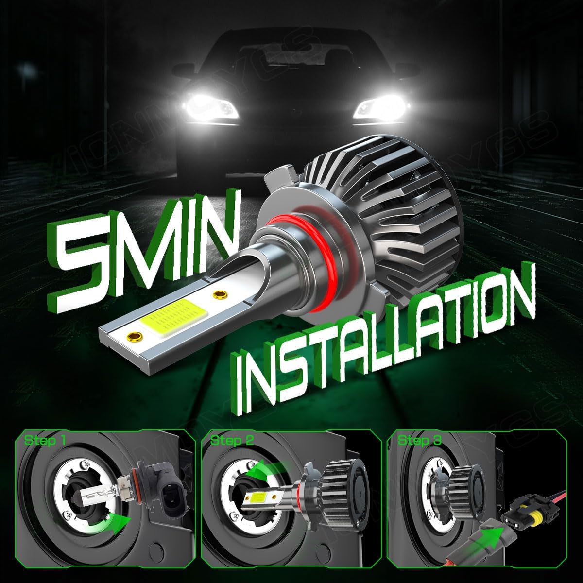 Lights for Toyota Land Cruiser Bulbs High Low Beam Fog Lights 1998 1999 2000 2001 2002 2003 2004 2005 2006 2007, Plug and Play, Powersports Light For Off road Use, Pack of 6