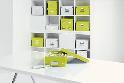 Vista 68 de Leitz Caja de almacenamiento A5, rango de clic y tienda 60430001 - Caja de almacenamiento pequeña, blanca A5 Azul (Ice Blue)