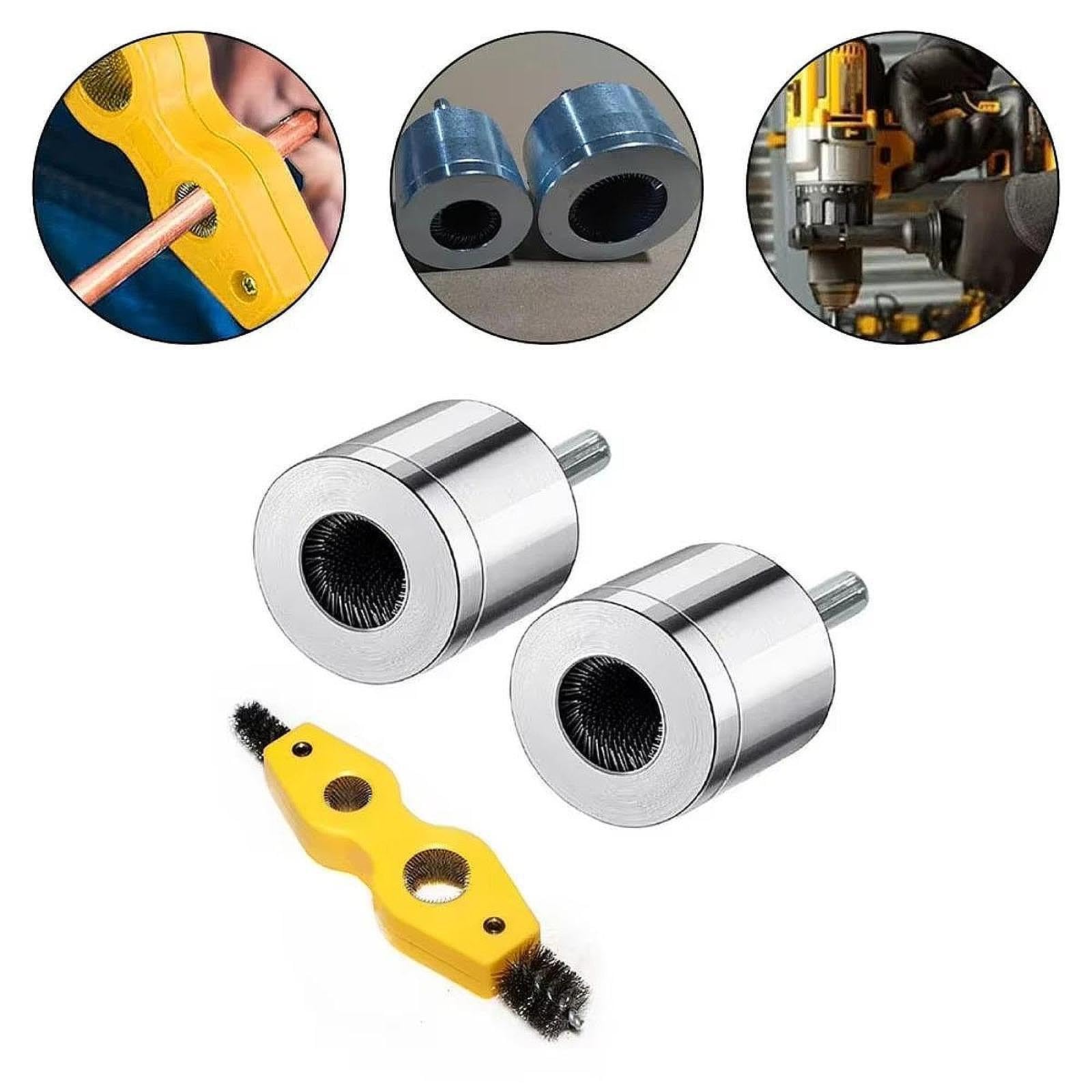 Juego de Cepillos Profesionales para Desbarbar Tuberías de Cobre, Adecuados para Equipos Automotrices E Industriales, Así Como para Tuberías, Conjunto de 1.5 Cm