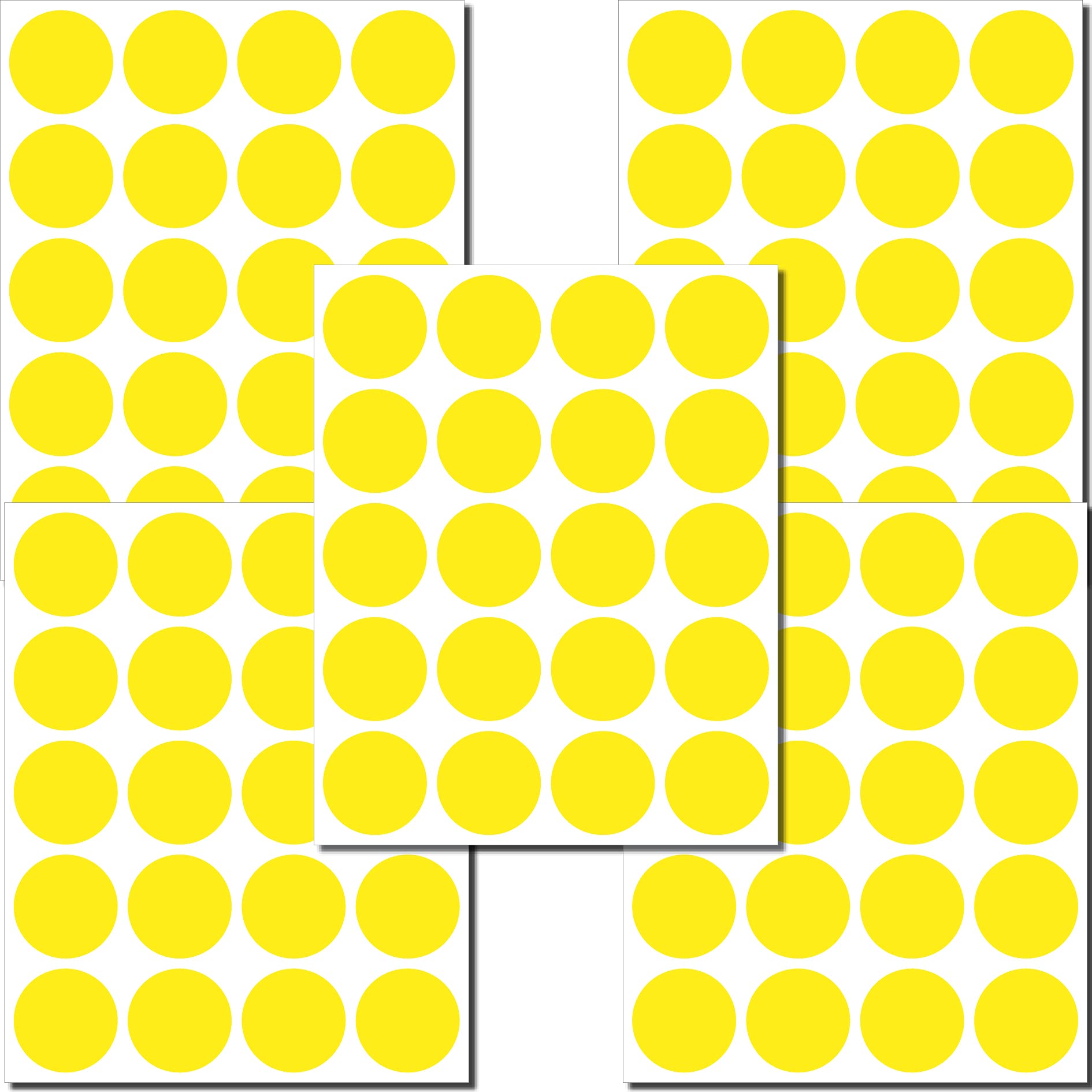 100 Adhesive Dots 25 mm 2.5 cm Dot PVC Film Sticker Washable Disinfectable Sterilisable (Yellow)
