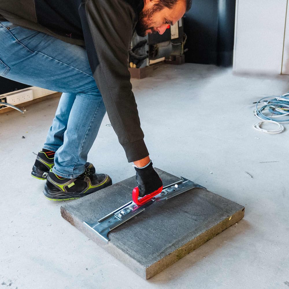 Lève dalle Porte dalle 1 main - Réglable de 40 à 60cm - Poignée ergonomique - Lever et poser dalles et carrelage