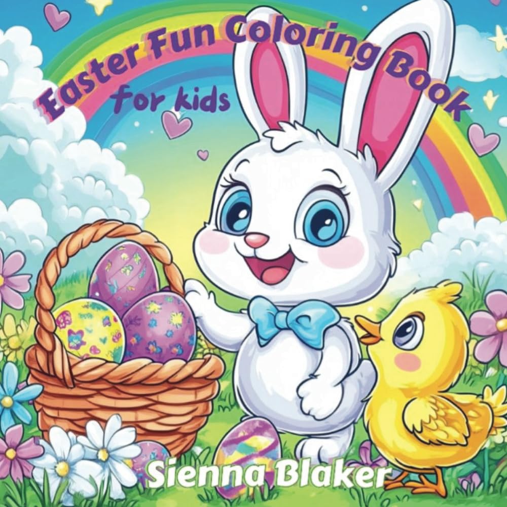 Easter fun coloring book for kids: Over 40 Fun & Adorable Easter Designs – Bunnies, Eggs, Chicks & Springtime Joy! Perfect Gift or Basket Stuffer