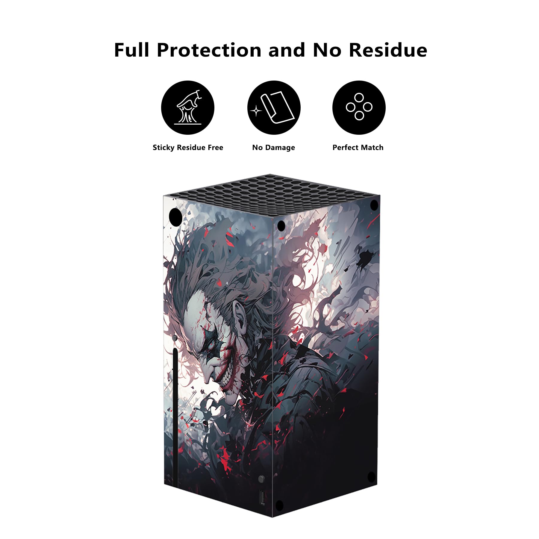 PlayVital Adesivo Skin per Xbox Series X Console&Controller Sticker Decal Cover Vinile per Xbox Series X-Pagliaccio Sangue