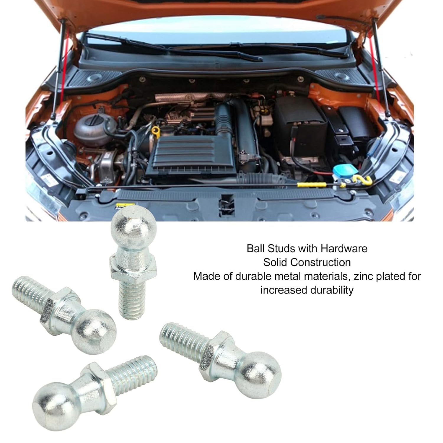 13mm Ball Screw, Solid Metal Construction, Stable Connection, 4pcs Ball Pins for Gas Lift Support