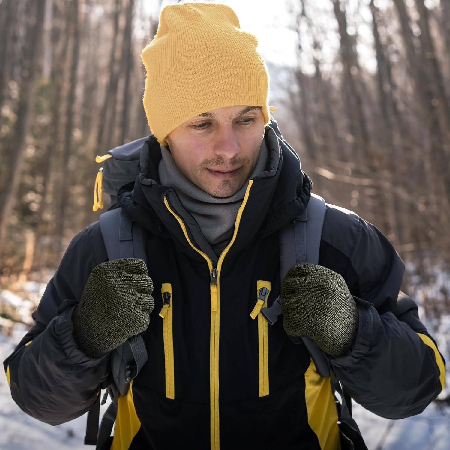 Evridwear Mens Winter Warm Gloves,Knitted Thermal Anti-Slip Touchscreen Glove with 3M Thinsulate Insulated Lining - Image 6