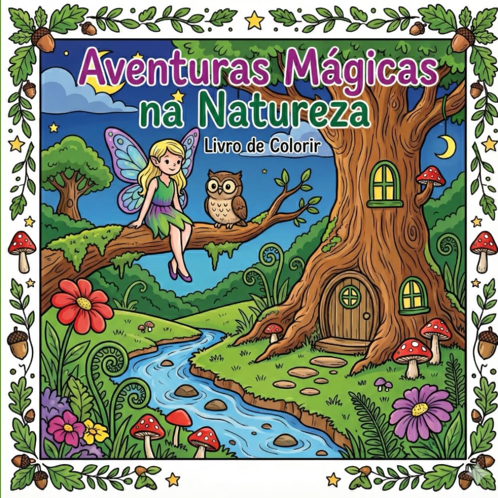 Aventuras Mágicas na Natureza: Livro de colorir