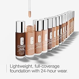 Clinique Beyond Perfecting Lightweight Liquid Foundation + Concealer For Dry Combination to Oily Skin Types | Full Coverage + Natural Matte Finish, Oat, 1 Fl Oz