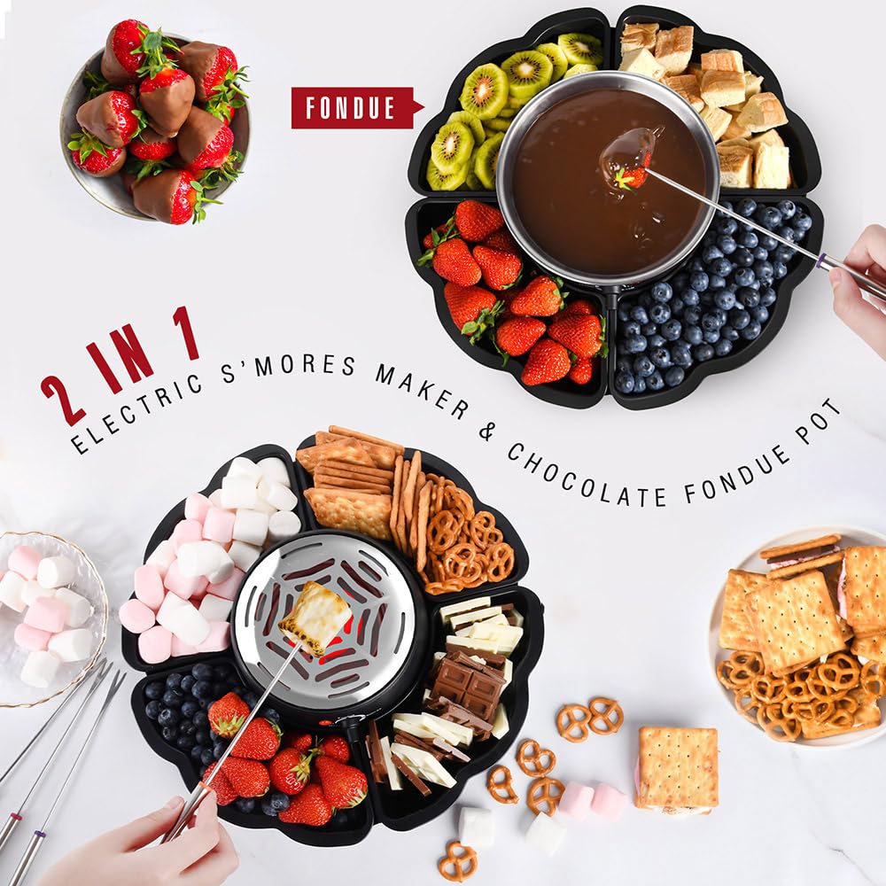 Marshmallow-Maschinen-Set, elektrische Smore-Maschine 2 in 1, Rauchset für den Innenbereich, Tisch, Ofen mit Temperaturkontrolle, Geschenke für zu Hause
