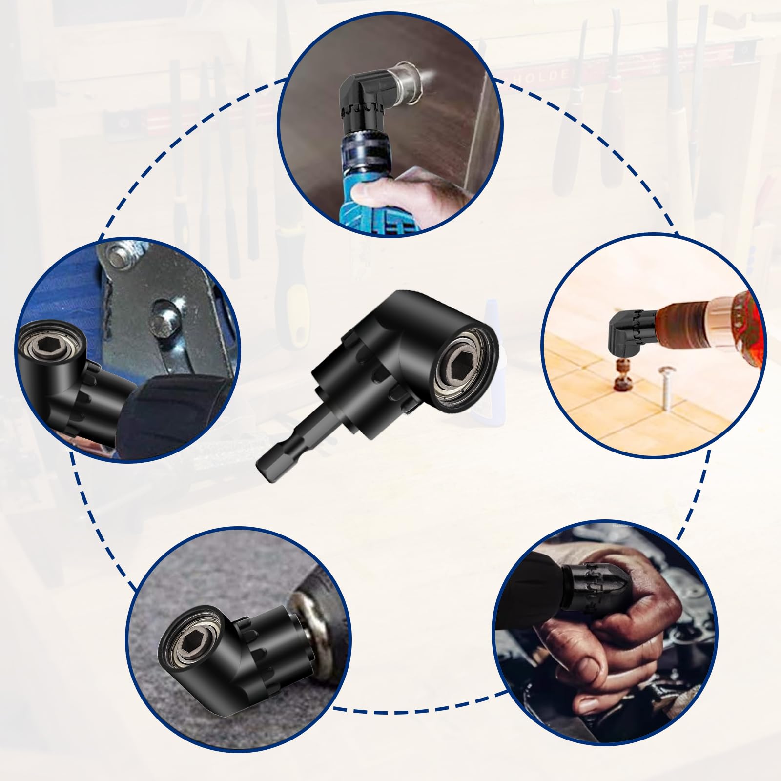 Adattatore per Trapano ad Angolo Retto 105°,105° Avvitatore Angolare,Trapano Angolare Multifunzione,1/4" Portapunte Magnetici,per Avvitare e Forare in Spazi Ristretti
