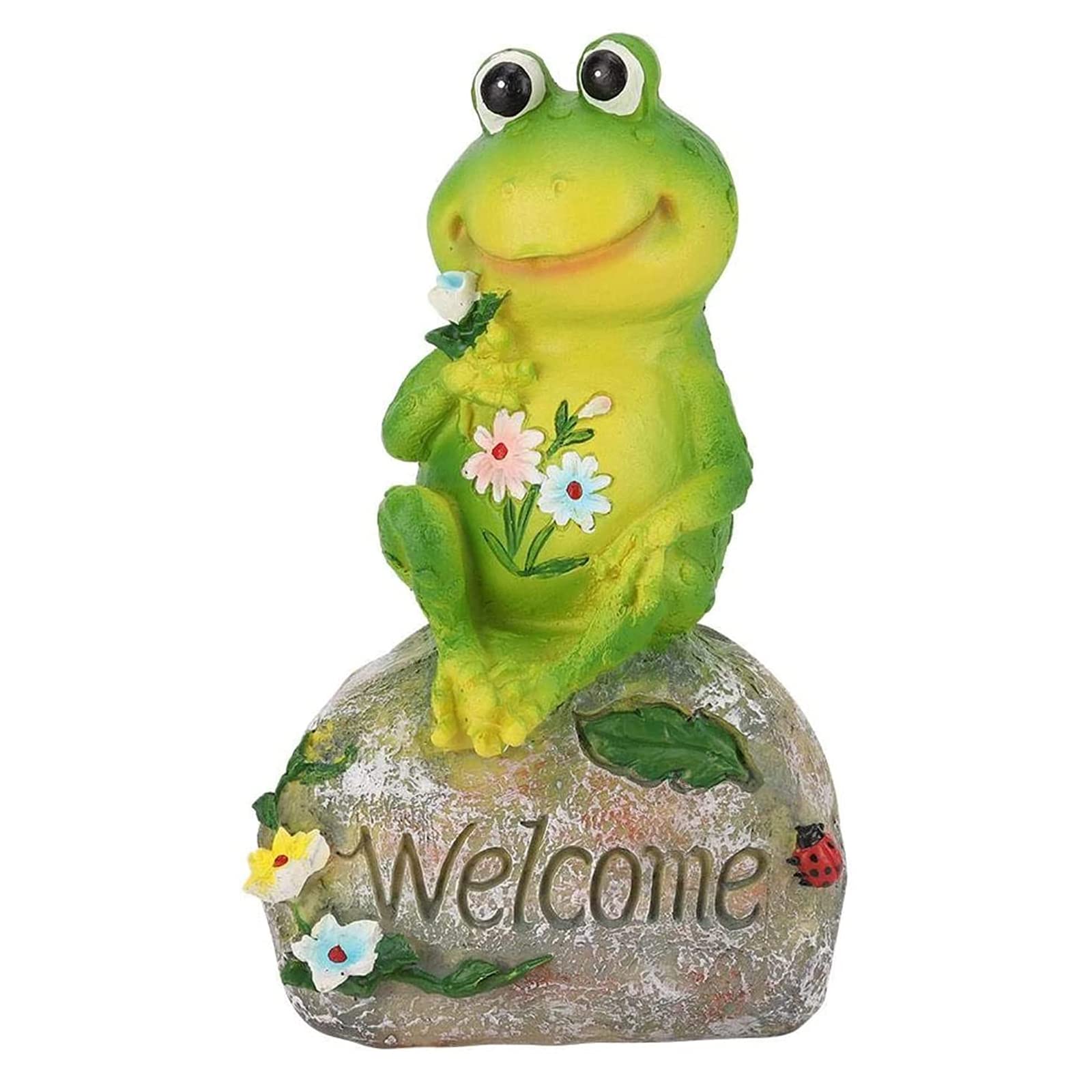 Ornements de jardin grenouille avec mot de bienvenue, idée cadeau originale pour passionnés