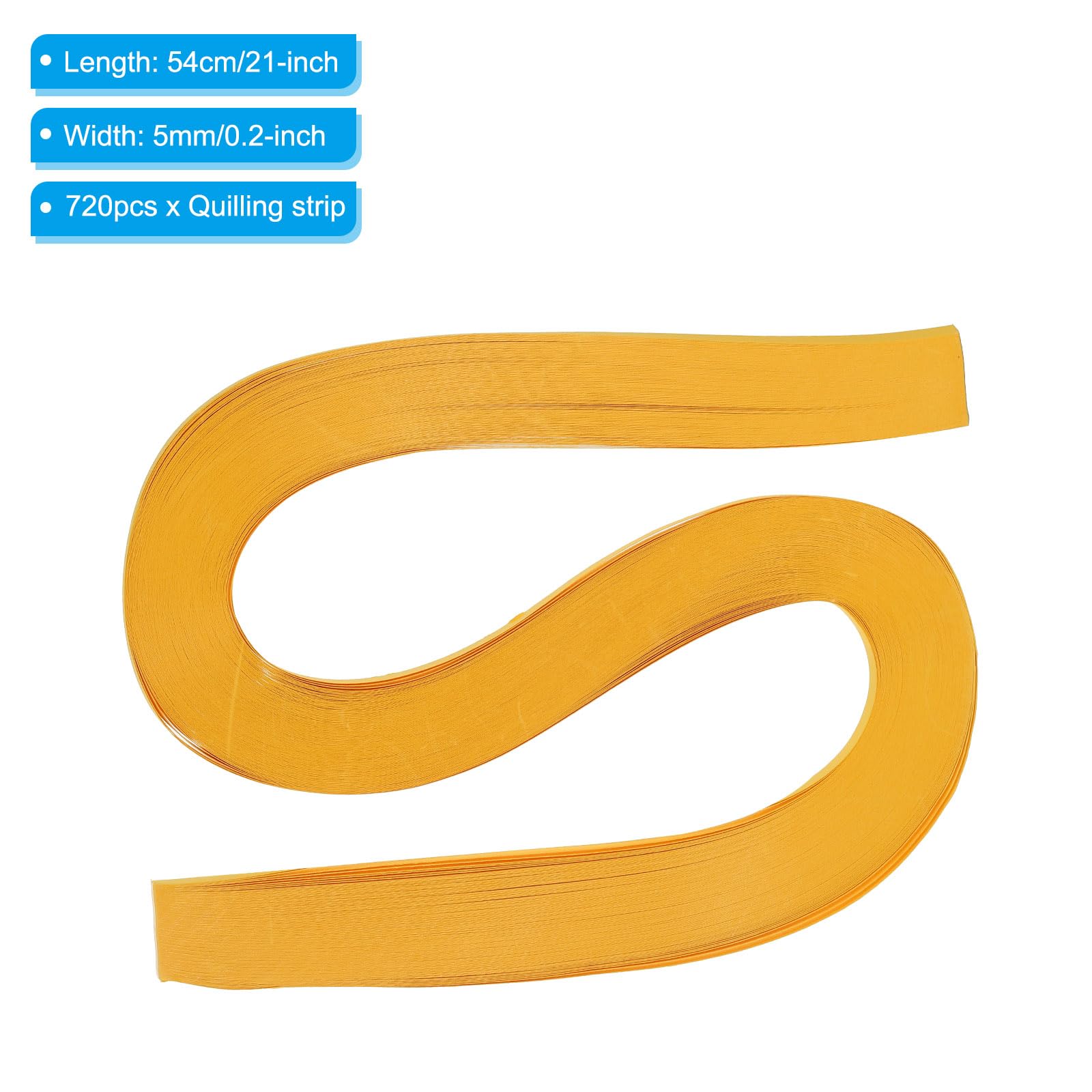 PATIKIL 720 Stück Quilling-Streifen Papier 5mm(3/16") 54cm Origami-Papier Quilling-Streifen für Kunst DIY Handwerk Weihnachten, Gold