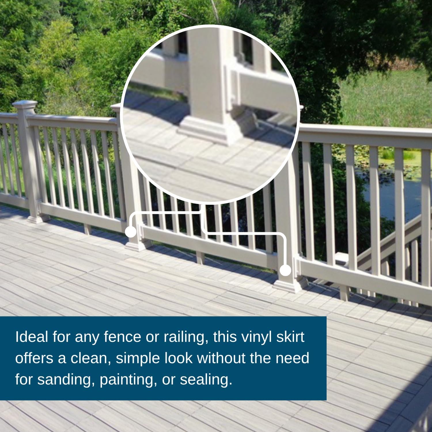 Weatherables 4x4 Post Skirt – Weatherproof Premium Vinyl Post Skirt with Easy Slide on Installation on Patios, Porches, Mailbox Posts, or Vinyl Fence Post (Khaki)