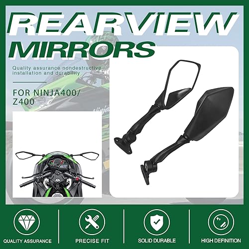 Miniatura 7 de Worldmotop - Espejo retrovisor lateral ajustable para motocicleta, repuesto para KAWASAKI Ninja 400 Ninja400 2018 2019 2020 2021 2022 (para tipo
