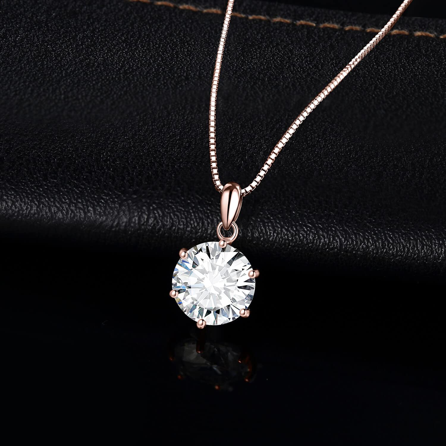 JewelryPalace 0.5-3ct Collana Solitario Donna Argento 925 con Creato Moissanite, Collana Ciondolo Pietra a Taglio Rotondo con Catena Veneziana Maglia 45cm, Collane Pendenti Tre Ori Set Gioielli Donna