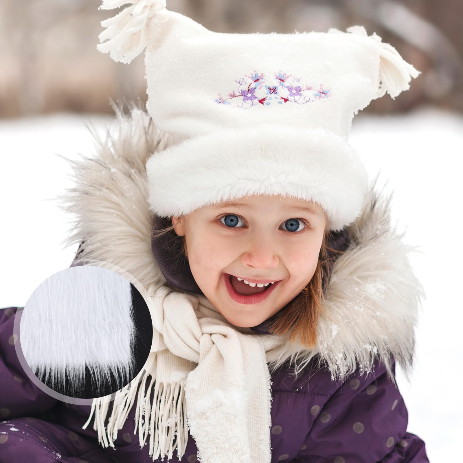 Fourrure Synthétique Pour Bricolage - Blanc - 60 X 40 Cm - Tissu En Fourrure Douce Pour Costume De Nain Et Projets De Bricolage - Fourrure Synthétique Au Mètre - Pour Décoration