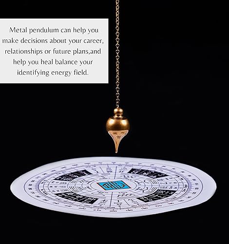 Miniatura 6 de Péndulos de metal curativo para adivinación, oro doble ISIS 7 anillo Karnak acero cobre péndulo alta energía péndulo de bronce péndulos de mesa MP07