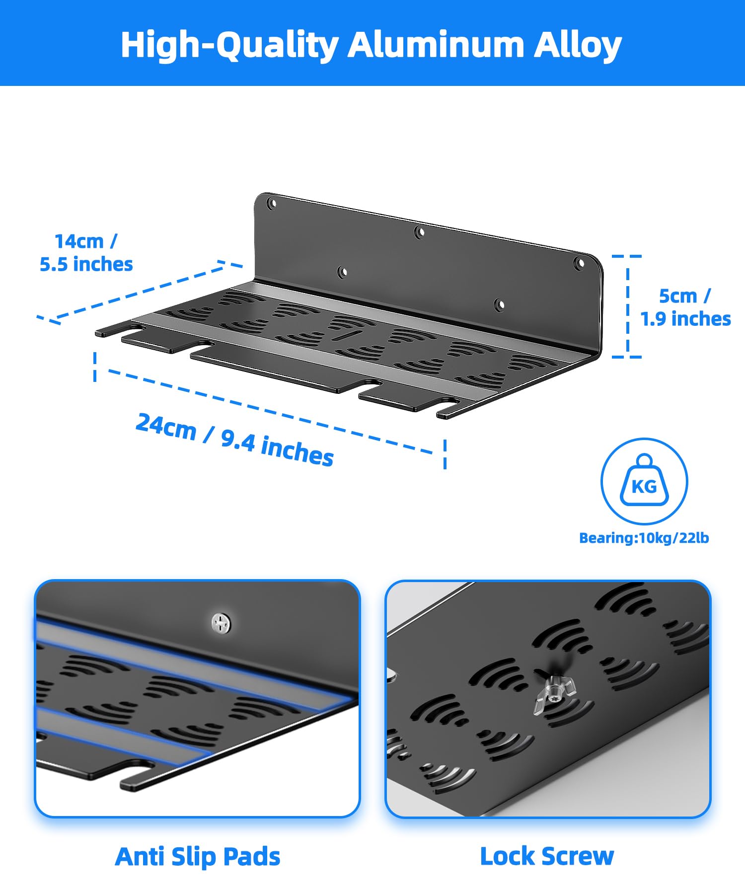 PS5 - Soporte de pared de aleación de aluminio compatible con todas las generaciones de PS5, sostiene dos controladores, disipación de calor sin obstáculos, accesorios universales para sala