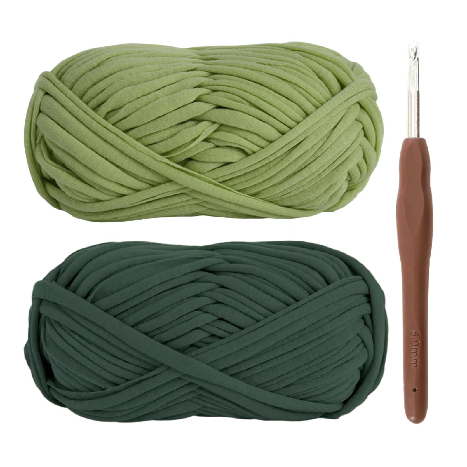 T-Shirt Yarn for Crocheting 2x100g Chunky Crochet Yarn with 6mm Hook, Perfect for Crocheting Projects, Beginner