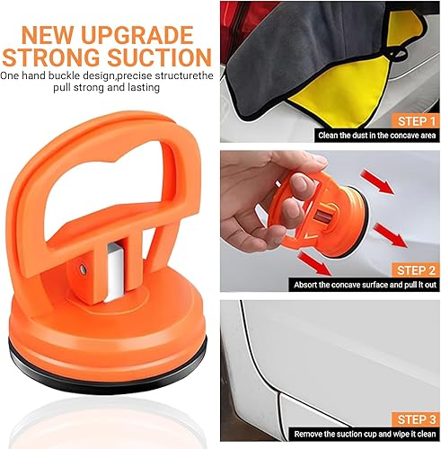 Miniatura 2 de LAXISCREED Juego de 2 extractores de abolladuras para ajuste ligero de paneles de automóviles, ventosas compactas para vidrio, azulejos y