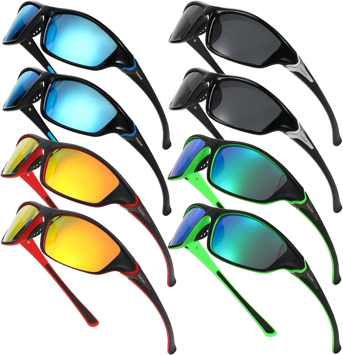 Cindeer 8 Pairs Polarized Sunglasses for Men and Women Sun Glasses with UV Protection Sport Sunglasses for Outdoor Activities
