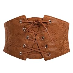 GRACE KARIN Womens Elastic Wide Waist Belt Renaissance Pirate Corset Cinch Belt Cosplay Costume with Press Button