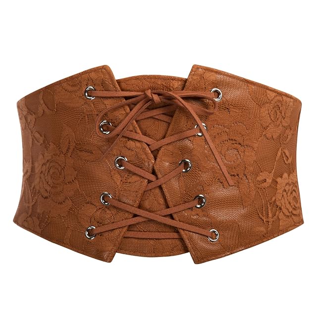 GRACE KARIN Womens Elastic Wide Waist Belt Renaissance Pirate Corset Cinch Belt Cosplay Costume with Press Button