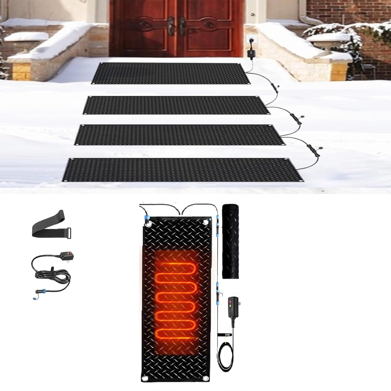 Amazon.co.jp: 滑り止めゴム加熱マット、冬の屋外雪マット、電気融雪