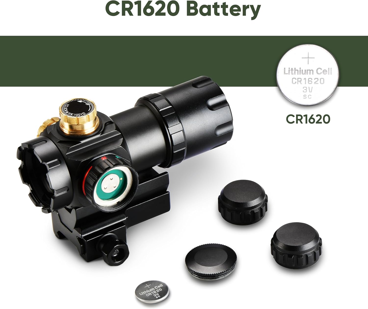AOMEIKIE Red Green Dot Sight 4MOA Airsoft Scope Multi Brightness Settings for 20mm Picatinny Mount Rails