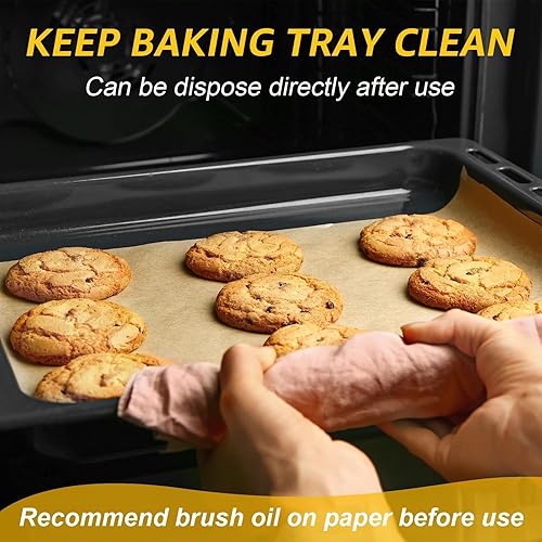 Miniatura 4 de BIOCEAN 200 hojas de papel de pergamino sin blanquear de 12 x 16 pulgadas precortadas y resistentes suministros de cocina planos para hornear, papel