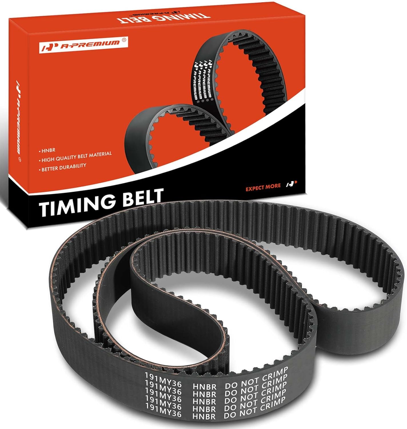A-Premium Engine Timing Belt Compatible with Toyota Tacoma 1995-2004, Tundra 2000-2004, 4Runner 1996-2002, T100 1995-1998, 3.4L - Replace# 1356869095