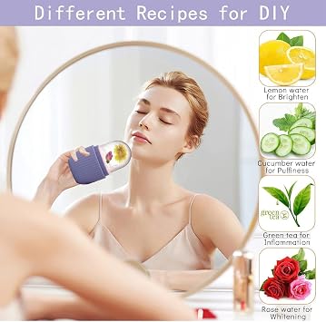 Ice Roller for Face & Eyes – Reusable Silicone Facial Roller with Ice Cubes - Gift for Women
