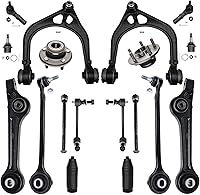 Vista 69 de Detroit Axle - Kit de suspensión de 14 piezas para Jeep Liberty 2006-2007, 2 cubos de rodamiento de ruedas, 2 brazos de control superior, 2 rótulas