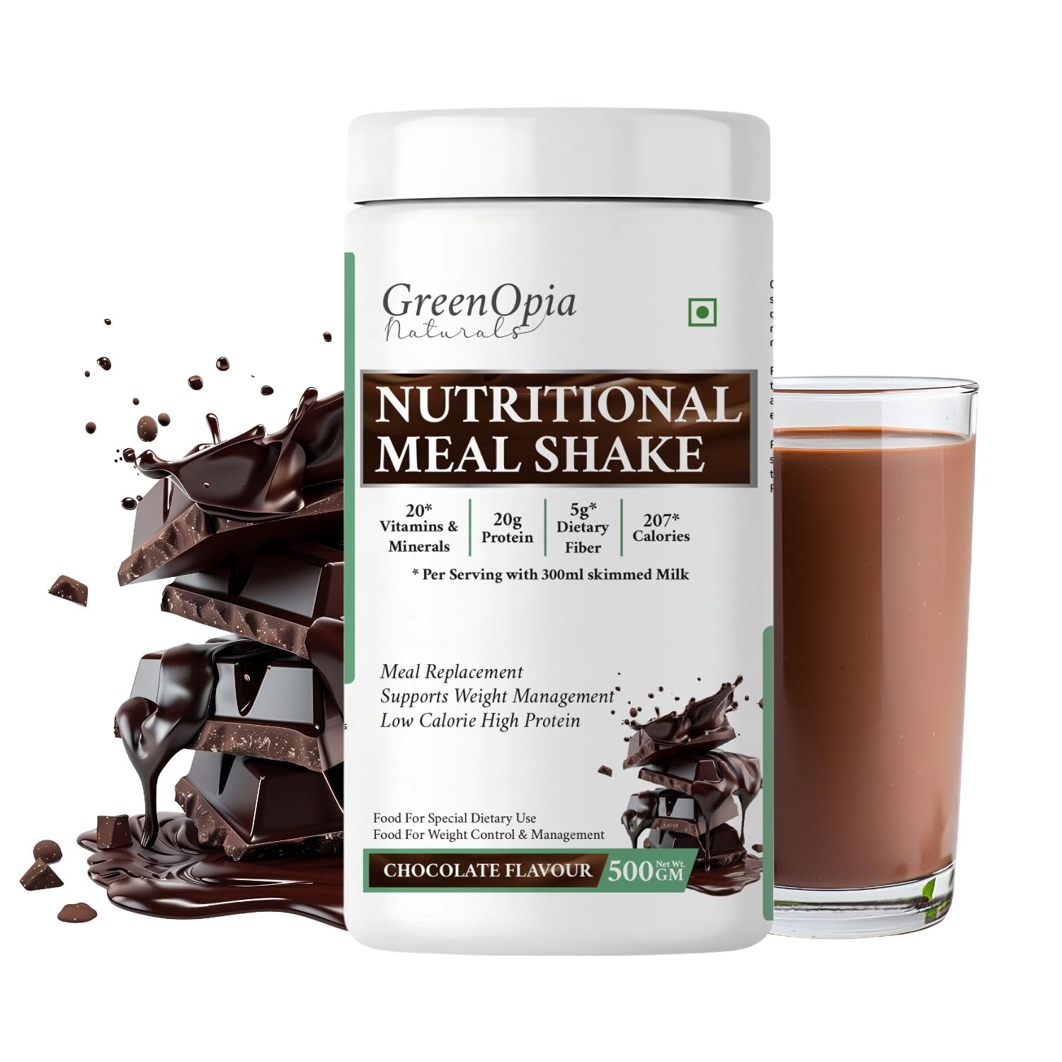 Meal Replacement Shake | Chocolate | 500g | 20g Protein, 5g Fiber, 207 Calories | Sugar-Free | Nutritional Protein Shake for Weight Management & Energy | Low Calorie, High Satiety Formula-image-14