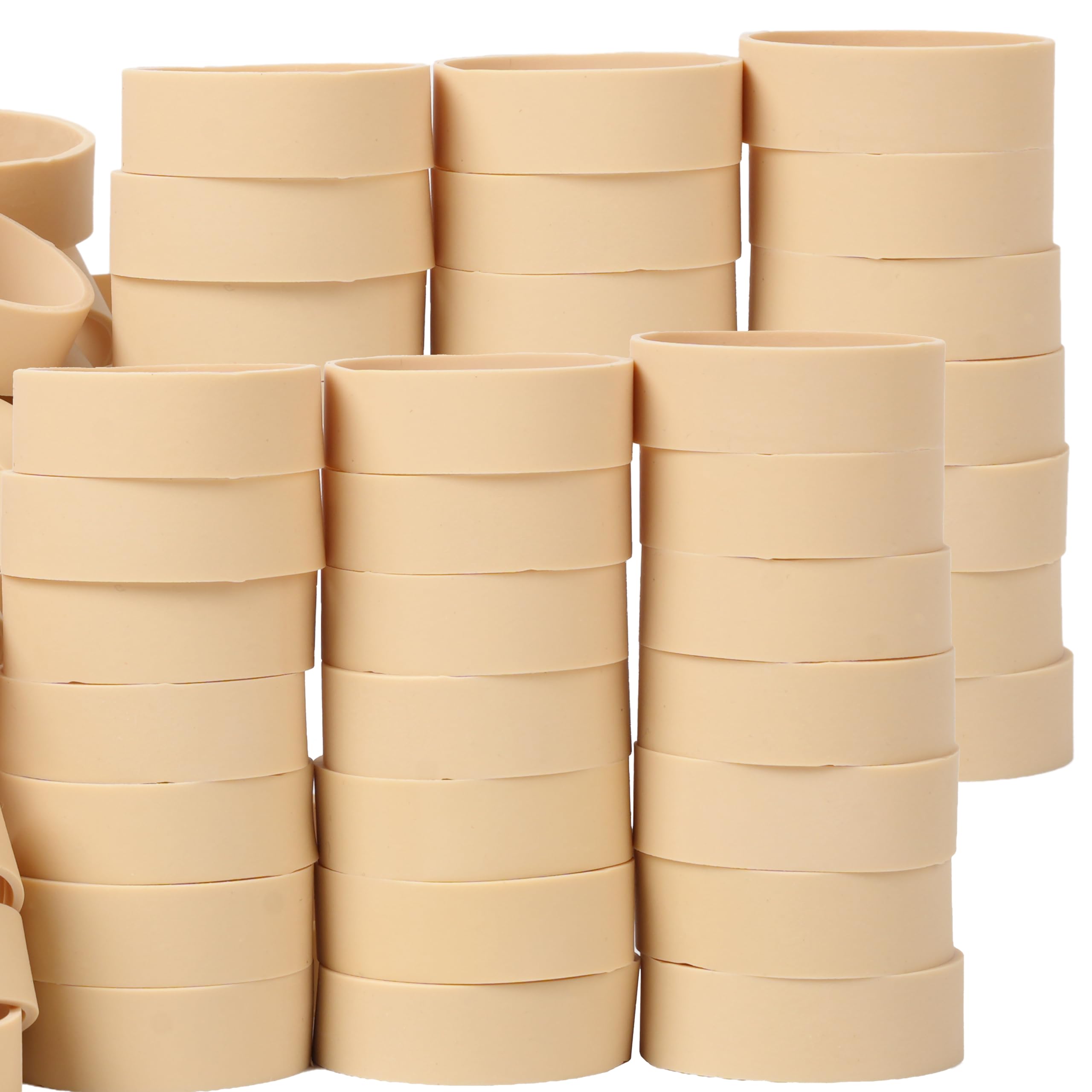 AIWOQI Rubber Bands Size#82 Beige 65 Pieces Heavy Duty Wide Strong Elastic Rubber Bands for Office Supplies Survival Camping Biking Fishing Tactical