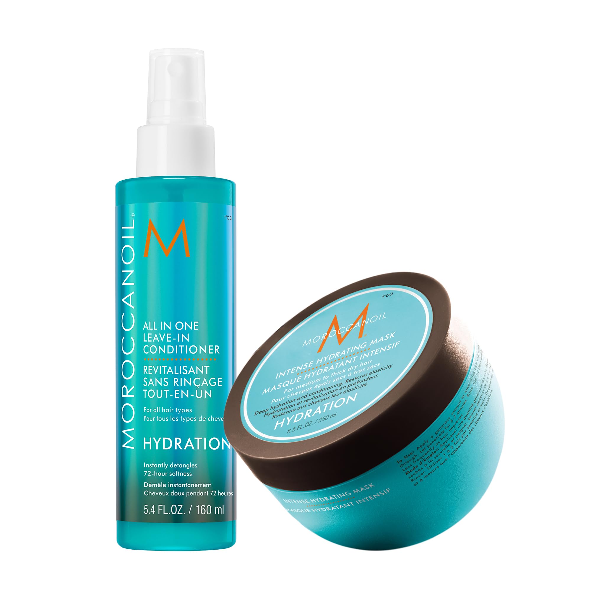 Moroccanoil Intensywna maska nawilżająca do włosów, 250 ml & Moroccanoil Mo-Lic160Ree Odżywka do Włosów, Zielony, 160 ml