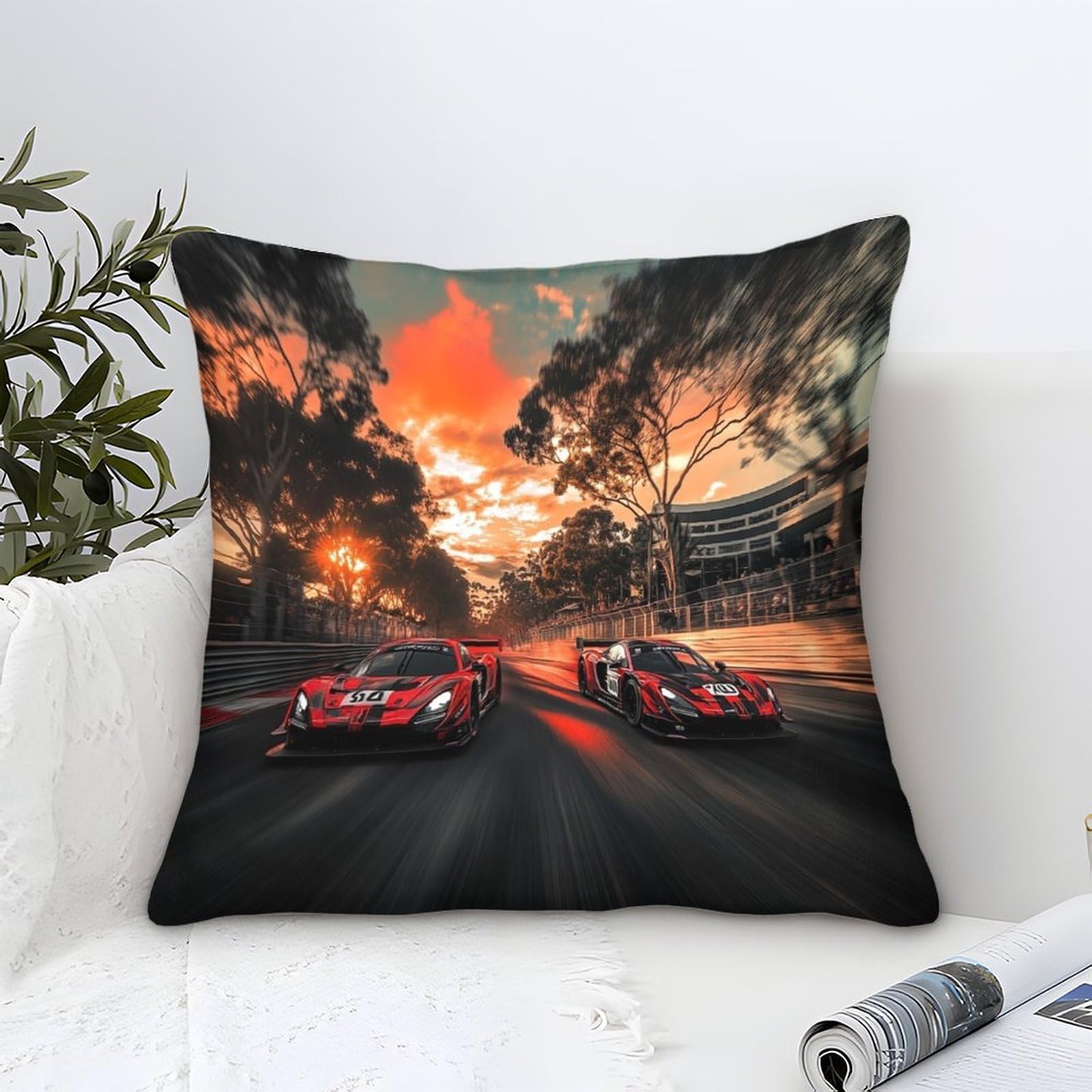 Xiaopangxy Formulaa Racing-9 Formulaa Racing Cushion Cover Decorations Gift, 45X45cm Pillow Cover Racing Car Ornaments Throw Pillow Case Decor Home Livingroom Couch Sofa