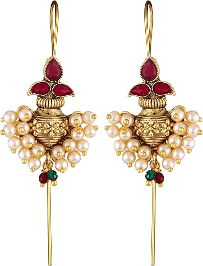 Vighnaharta Sizzling Glittering Pearl ear cuff for Women and Girls[VFJ2650ERG]