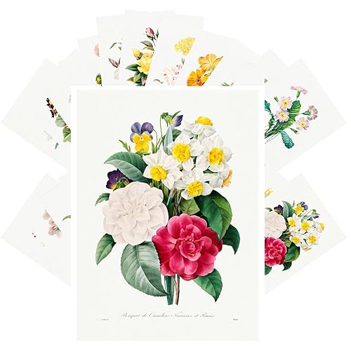 PIXILUV Vintage Postcards (24 pcs 4"x6" each) Flowers Bouquets Wildflowers