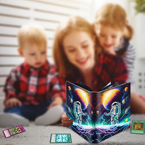 Vista 11 de Carpeta para tarjetas de intercambio, 4 bolsillos para tarjetas intercambiables, 400 bolsillos de doble cara, funda para tarjetas de tamaño Galaxia