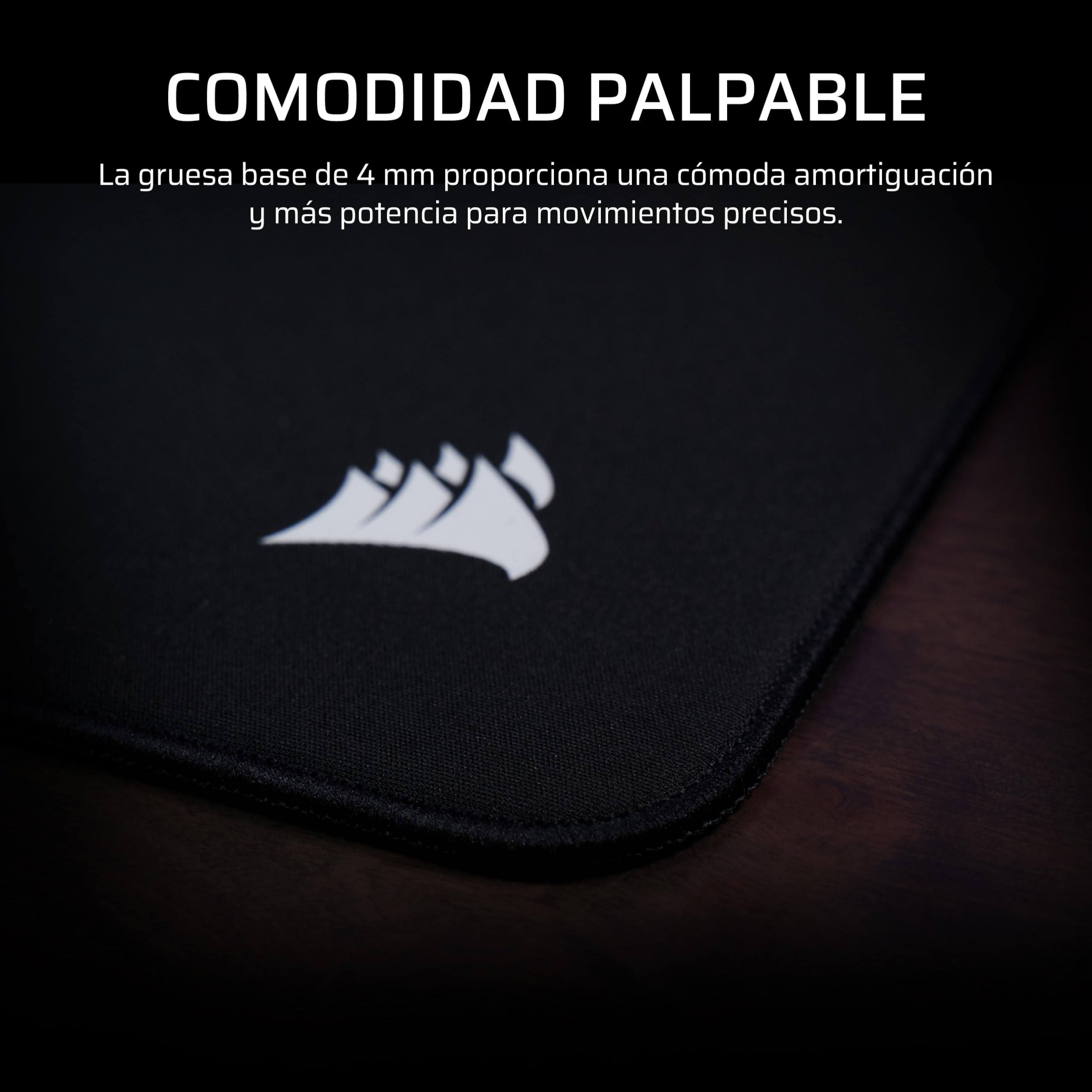 Corsair MM Pro Control Mediana Alfombrilla para Ratón Gaming – Negro | Optimizadas para Esports y para Ajustes de Precisión y Microajustes, Base de Antideslizante, Bordes Inclinados y Cosidos