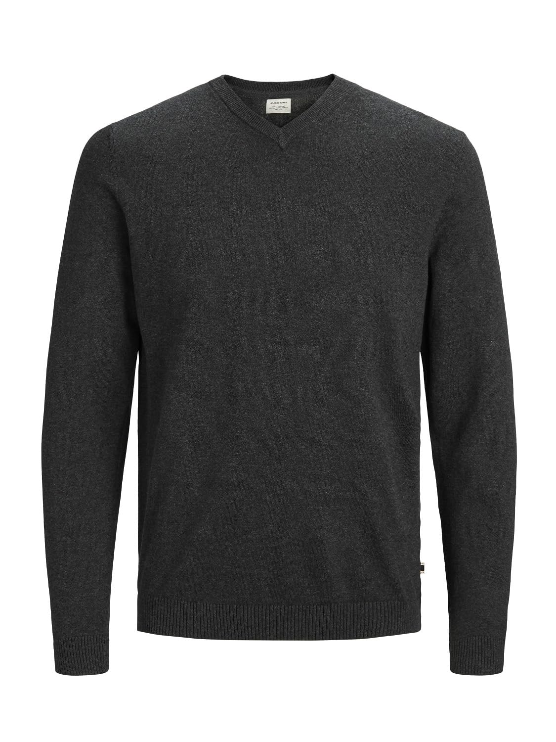 Jack & Jones Jjebasic Knit V-neck Noos Pull – Gris Mélange, L, 100% coton