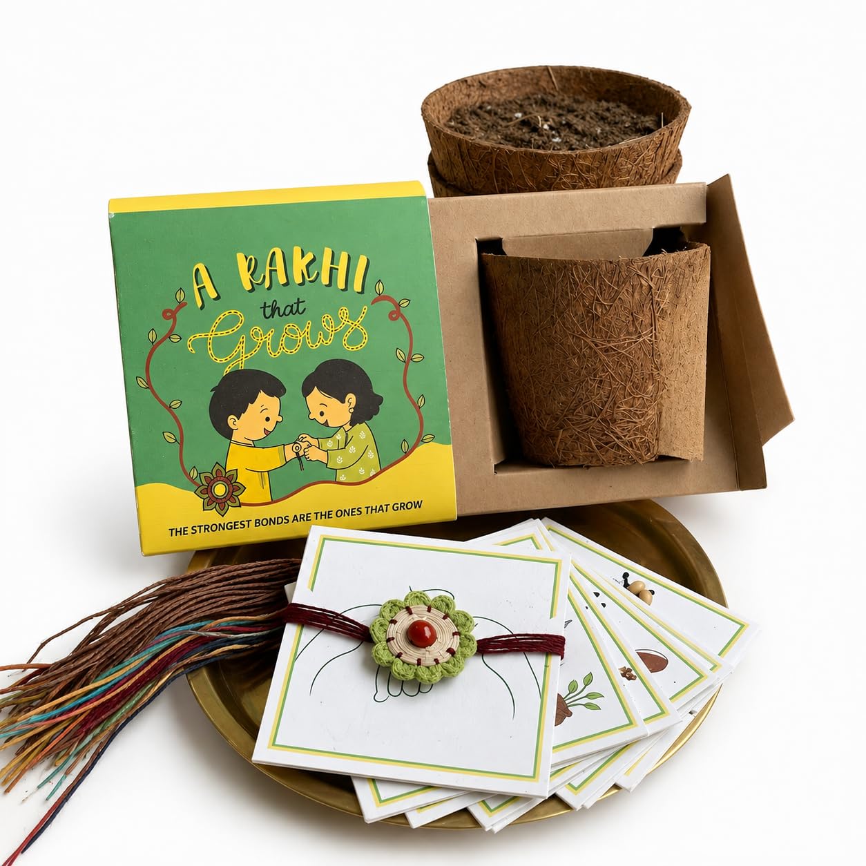 Best & Trendy Rakhi Grow Kit for Brother & Sister | Flower Plantable Rakhi with Pumpkin, Amaranthus, Purslane Seeds-image-34