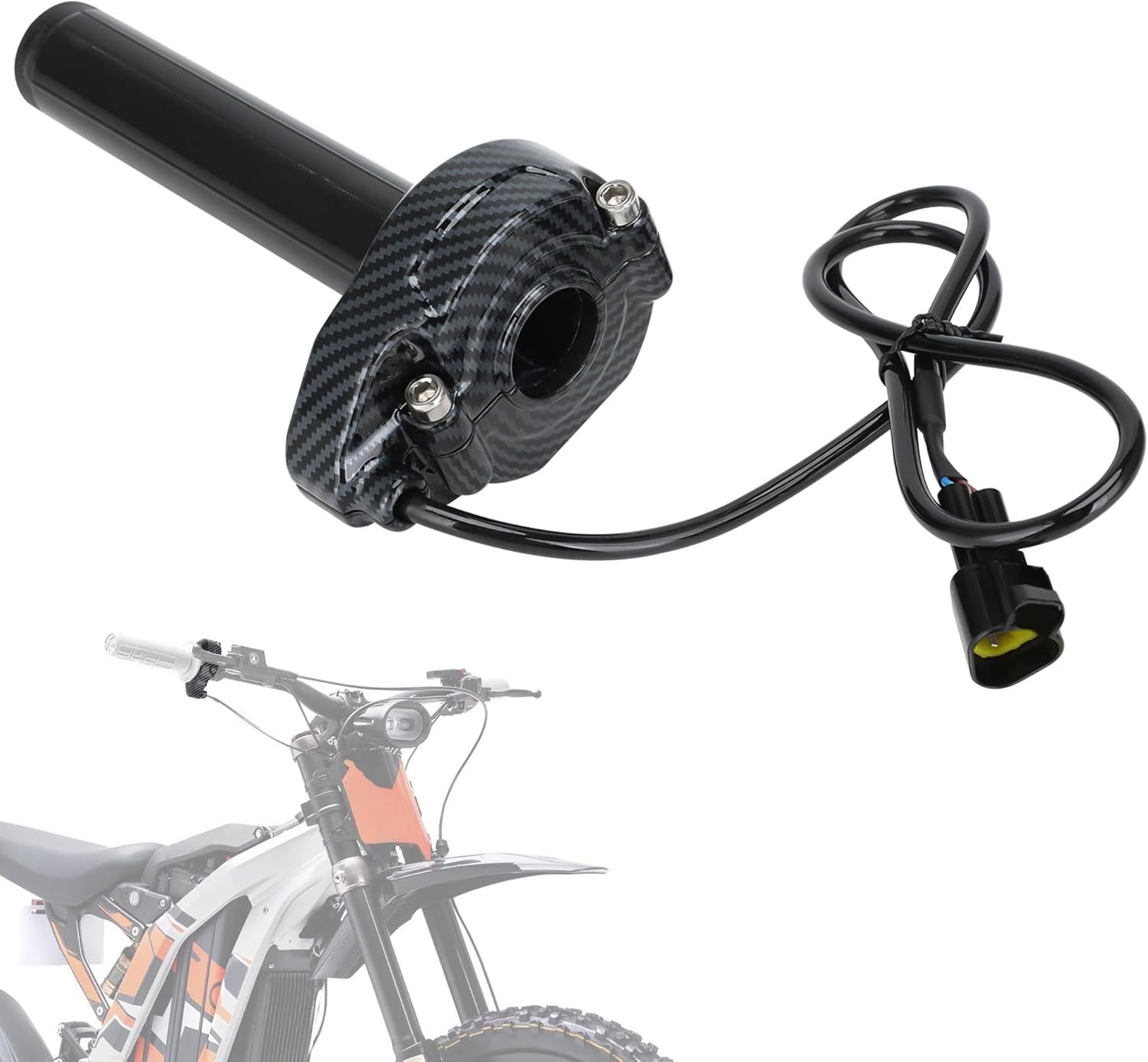 Carbon Fiber Pattern Throttle Handle for Surron Light Bee,Motorcycle Twist Throttle Accelerator Grips with Rolling Bearing Cable Kit for Electric Dirt Bike Ebike Sur Ron Light Bee X/S